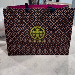 Tory Burch Black and Orange Patterned Bag